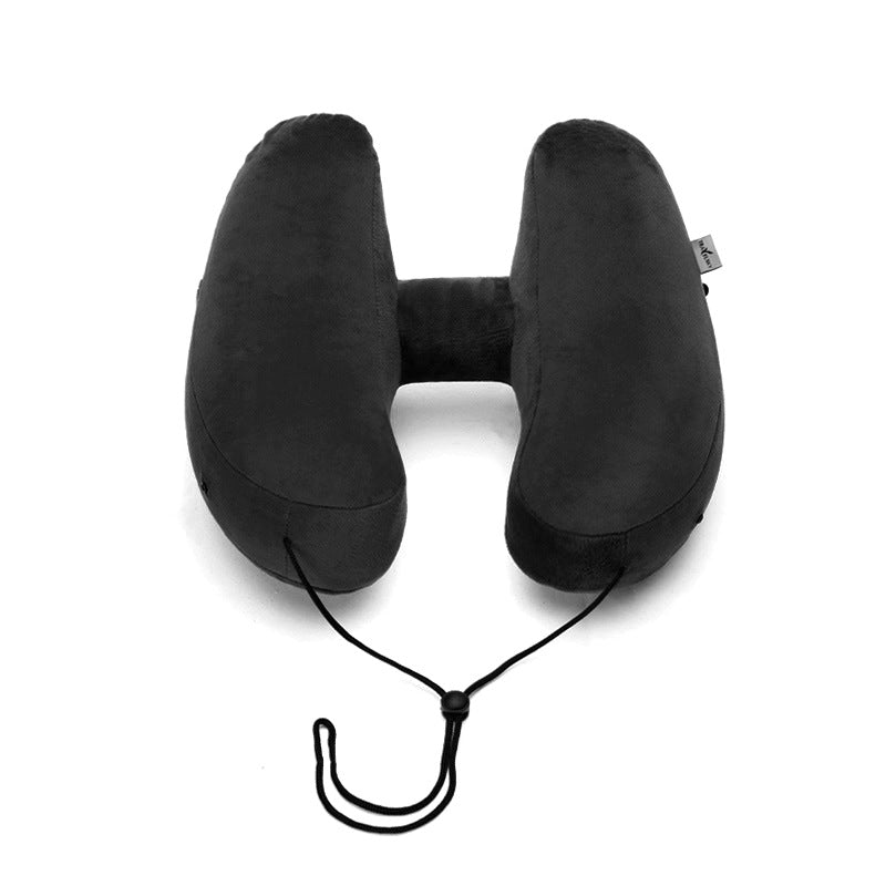Ergonomic Hooded Travel Pillow | Inflatable Neck Support for Comfortable Sleep Anywhere